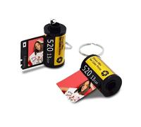 Portachiave Foto-Film | Rullino con Foto Personalizzato 10 Foto e Testo | Bobina Portachiavi | Portachiavi Colorato con Pellicola per Fotocamera | Regalo Originale