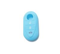 [Portachiave] Guscio Cover Chiave in Silicone per Telecomando Auto Alfa Romeo 3 tasti (vedere compatibilità nelle foto) MiTo Giulietta Brera 159 (AZZURRO)
