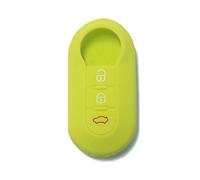 [Portachiave] Guscio Cover Chiave in Silicone per Telecomando Auto Fiat Grande Punto Evo Panda Bravo Stilo 500 L e Lancia Delta Y Musa (vedere compatibilità nelle foto) 3 tasti (VERDE)