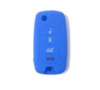 [Portachiave] Guscio Cover Chiave in Silicone per Telecomando Auto Jeep 4 tasti (vedere compatibilità nelle foto) Renegade Cherokee (BLU)