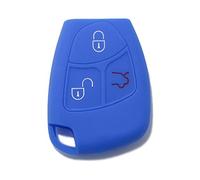 [Portachiave] Guscio Cover Chiave in Silicone per Telecomando Auto Mercedes-Benz 3 tasti (vedere compatibilità nelle foto) Classe A B C E S CL ML CLK CLS SLK (BLU)