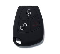 [Portachiave] Guscio Cover Chiave in Silicone per Telecomando Auto Mercedes-Benz 3 tasti (vedere compatibilità nelle foto) Classe A B C E S CL ML CLK CLS SLK (NERO)