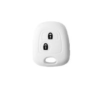 [Portachiave] Guscio Cover Chiave in Silicone Telecomando Auto Citroen C1 C2 C3 C5 e Peugeot 103 106 107 206 207 307 308 406 407 508 806 1007 (vedere compatibilità nelle foto) 2 Tasti (BIANCO)