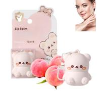 Portachiavi 2 in 1 con orso, balsamo per le labbra, portachiavi con orso carino L/Ip Ba/Lm, balsamo per labbra carino, C/ute Lip Gloss, Balsamo portatile leggero Li/p Balm/portachiavi, Mini Li/p B/alm