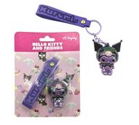 Portachiavi 3D Hello Kitty e Kuromi nero per chiavi, zaino, borsa e regalo | Accessorio ispirato ai personaggi di Sanrio, perfetto per personalizzare i tuoi accessori con un tocco divertente.