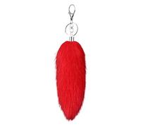 Portachiavi a coda di animale lungo 16 cm con pelliccia sintetica, accessorio per borsa, accessorio per telefono, decorazione per auto e accessori in pelliccia sintetica, portachiavi per auto per