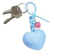 Portachiavi a cuore in peluche | Anello per borsetta,Decorazione auto Borsa tote personalizzabile per uomo donna, azzurro cielo, Se référer au descriptif