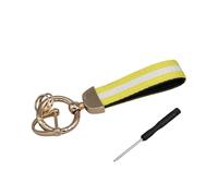 Portachiavi a doppio strato a righe con anelli, generico, adatto per chiavi dell'auto e chiavi di casa, design robusto multicolore, Colore oro., Yellow white yello