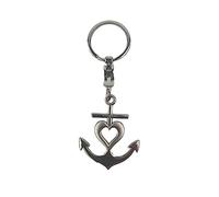 Portachiavi a forma di ancora con cuore, metallo, fede amore speranza, in 2 versioni, argento, 10cm lang, Classico