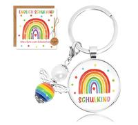 Portachiavi a forma di angelo custode, per l'inizio della scuola, per l'inizio della scuola, per bambini, per la scuola, arcobaleno, Regenbogen