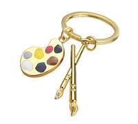 Portachiavi a forma di artistica, ciondolo a forma di mini di colori e pennello, ciondolo per gioielli, regalo per studenti d'arte, insegnanti, ornamento decorativo per chiavi per