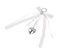 Portachiavi a forma di ballerina con fiocco in pizzo portachiavi creativo per auto a forma di cuore ornamento creativo per borsa ciondolo per zaino catena per auto fiocchi fascino balletto ragazza