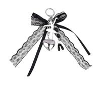 Portachiavi a forma di ballerina con fiocco in pizzo portachiavi creativo per auto a forma di cuore ornamento creativo per borsa ciondolo per zaino catena per auto fiocchi fascino balletto ragazza