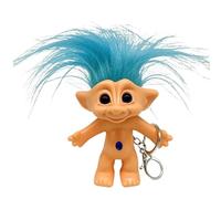 Portachiavi a forma di bambola Troll, simpatico ciondolo nostalgico, colorato con capelli Troll, statuette di capelli folli, bambole vintage, adorabile portachiavi anti-smarrimento, 10 cm, per zaini