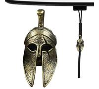 Portachiavi a forma di blocco da costruzione, ciondolo in paracord intrecciato con testa di cavaliere in ottone, grande foro vintage per ciondolo braccialetto, ornamenti fusi a mano, accessorio per