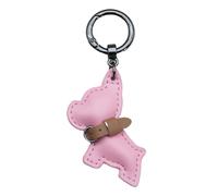 Portachiavi a forma di cane francese, in pelle PU, con ciondolo a forma di cane, ornamento da appendere per chiavi dell'auto e borse