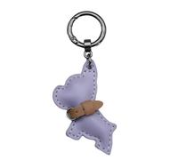 Portachiavi a forma di cane francese, in pelle PU, con ciondolo a forma di cane, ornamento da appendere per chiavi dell'auto e borse