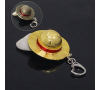 Portachiavi a forma di cappello da pirata, modello in metallo, accessorio dell'anime One Piece, ideale come regalo per feste, compleanni o occasioni speciali 1 pezzo d'oro,1 pezzo di rameLega di zinco