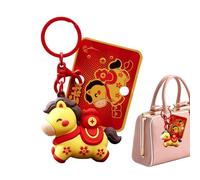Portachiavi a forma di cavallo, 2026, da appendere, per il capodanno cinese, per donne, uomini, bambini, adulti, adolescenti, zaini, souvenir, ufficio, scuola, classe, compleanno, Natale, Giallo