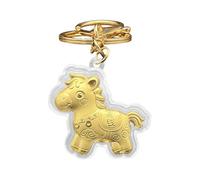 Portachiavi a forma di cavallo, simbolo della ricchezza, portachiavi carino per Capodanno, struttura in metallo, accessorio alla moda con design giocoso, per adulti, bambini, famiglia, amici, festival