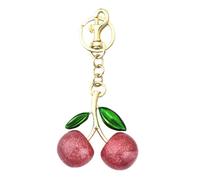Portachiavi a forma di ciliegia, alla moda, con ciondolo a forma di frutta, fatto a mano, in metallo, per la gestione delle chiavi e l'ornamento della