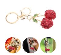 Portachiavi a forma di ciliegia con strass scintillanti, 2 pezzi: grazioso