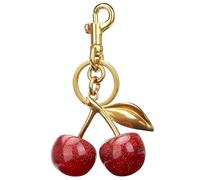 Portachiavi a forma di ciliegia, per borse, borse, accessori per la festa della mamma, idee di compleanno, dorato, Small