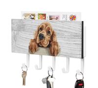 Portachiavi a forma di cocker spaniel inglese, supporto da parete per chiavi, autoadesivo, organizer classico, decorazione per la casa, per ingresso e porta d'ingresso