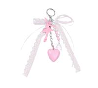 Portachiavi a forma di cuore con fiocchi e ciondolo creativo per auto, con ciondolo a forma di ballerina, ornamento per borsa, portachiavi con ciondolo a forma di cuore, portachiavi per borsa