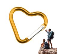 Portachiavi a forma di cuore, in lega di alluminio, moschettone, multifunzione, per passeggiate, campeggio, escursionismo, viaggi all'aperto
