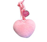 Portachiavi a forma di cuore Portachiavi per auto Ornamenti Peluche Catene per auto Portachiavi per borsa Decorazioni per borse Portachiavi a forma di cuore adorabile pompon ornamenti da appendere