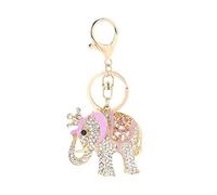 Portachiavi a forma di elefante con strass di cristallo rosa elegante e popolare design professionale