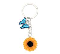 Portachiavi a forma di farfalla blu e girasole per donna, con fiori dolci, regalo di girasole, ornamento, regalo per mamma, figlia, amici, colore, S