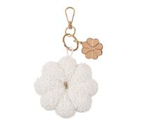 Portachiavi a forma di fiore in bouclé écru