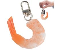 Portachiavi a forma di gamberetto, portachiavi alimentare - portachiavi gamberetti realistici,Ciondolo portachiavi finto gamberetto portachiavi divertente creativo per chiave auto, grande, Consulte la