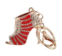 Portachiavi a forma di gufo con e cristalli, ideale come Scarpe con tacco alto, colore rosso