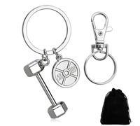 Portachiavi a forma di haltere da dono per uomini e donne - Portachiavi con piastre da bilanciere 3D per body builder, per l'allenamento di forza, accessori fitness, portachiavi sportivi