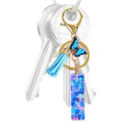 Portachiavi a forma di lettera in resina, portachiavi con lettere di farfalla, portachiavi in resina epossidica, decorazione zaino per bambini e Erw, io, Siehe Beschreibung