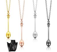 Portachiavi a forma di mini cucchiaio a corona dal design squisito, collana con ciondolo a cucchiaio in lega per riempire fiale, design eleg