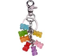 Portachiavi a forma di orsetto gommoso con ciondolo in resina colorata, Come mostrato