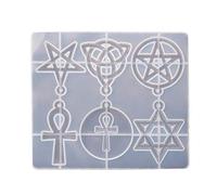 Portachiavi a forma di pentagramma lucido con pentagramma in silicone per resina epossidica ciondolo gioielli strumenti per San Valentino stampi in resina posacenere forma erbaccia