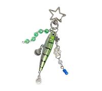 Portachiavi a forma di pesce oscillante, design autentico con creatura marina, giunture flessibili, zaini, borse, decorazione per uso quotidiano con catena di pesci articolata, Verde, Taglia unica