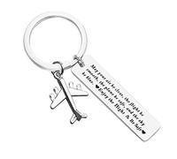 Portachiavi a forma di pilota, con scritta "May Your Air Be Clear The Flight Be Smooth The Plane Keep Safe Key" (lingua italiana non garantita)