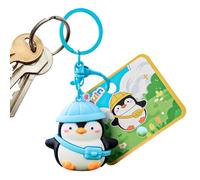 Portachiavi a forma di pinguino, grazioso ciondolo a forma di pinguino, portachiavi da donna per casa, feste, viaggi, uso quotidiano, ufficio, bambini, adolescenti, adulti e famiglie, Blu, Refer to