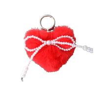 Portachiavi a forma di pompon con morbida pelliccia artificiale in peluche a forma di palla da donna, Br, Bohemian