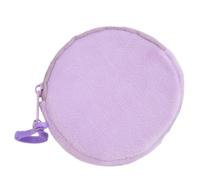 Portachiavi a forma di portafoglio circolare, portamonete rotondo, per cambiamenti, chiavi, borsa portaoggetti ornamento per donne e ragazze, organizer compatto per denaro, Viola chiaro