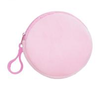 Portachiavi a forma di portafoglio circolare, portamonete rotondo, per cambiamenti, chiavi, borsa portaoggetti ornamento per donne e ragazze, organizer compatto per denaro, rosa