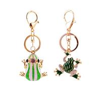 Portachiavi A Forma Di Rana Da 2 Pezzi, Portachiavi Carini E Creativi, Portachiavi Con Animali Dei Cartoni Animati, Portachiavi Tempestati Di Strass, Portachiavi Regalo