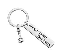 Portachiavi a forma di re degli scacchi con regina degli scacchi, regalo per gli amanti degli scacchi, per proteggere sempre il tuo re/regina, Colore acciaio, 5*1.2