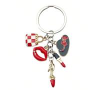 Portachiavi a forma di rossetto in lega dorata, regalo elegante per San Valentino, Festa della Mamma, Festa della Donna, ciondolo per borsa Tagli UnicaRitrattoLega di zinco
